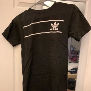 ADIDAS BLACK AND WHITE LOGO TEE